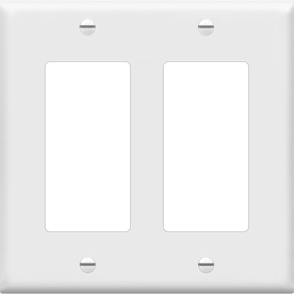 Decorator Light Switch or Receptacle Outlet Wall Plate, Gloss Finish, Size 2-Gan
